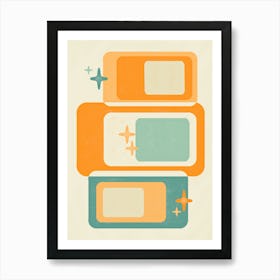 Mid Century Modern Stacked Blocks Art Print