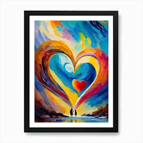 Couple In A Heart Art Print