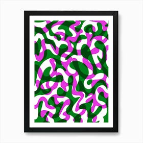 Design Green and PinkAbstract organic shapes Art Print