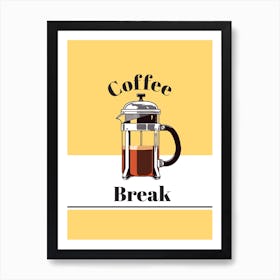 Coffee Break, Retro, Kitchen Art Print Art Print