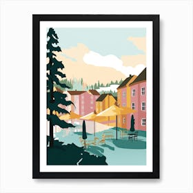 Espoo, Finland, Flat Pastels Tones Illustration 4 Art Print