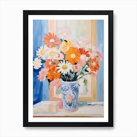 A Vase With Daisy, Flower Bouquet 1 Art Print