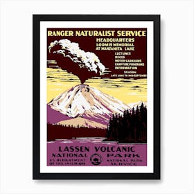 Volcano Eruption at Lassen National Park, USA Art Print