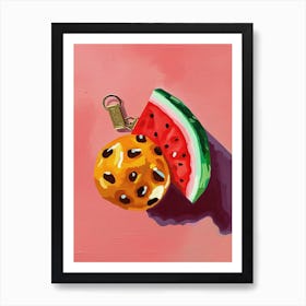 Watermelon Slice Oil Painting 6 Art Print