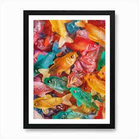 Swedish Fish Candy Sweets Retro Collage 2 Art Print