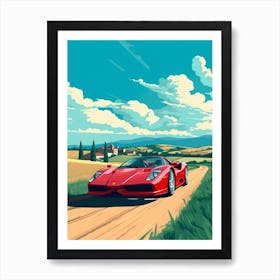 A Ferrari Enzo In The Tuscany Italy Illustration 3 Art Print