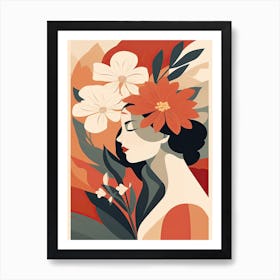 Bloom Body Woman Portrait Orange Tones 14 Art Print