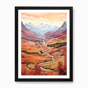 Autumn National Park Painting Glacier National Park Montana Usa 4 Art Print