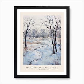 Winter City Park Poster Franklin Delano Roosevelt Park Philadelphia 4 Art Print