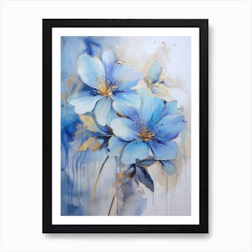 Blue Flowers 16 Art Print