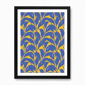 Colour Block Leaves Print Art Print