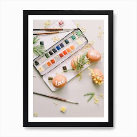 Easter Eggs And Watercolors Art Print