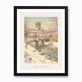 Vintage Winter Poster Durham United Kingdom 2 Art Print