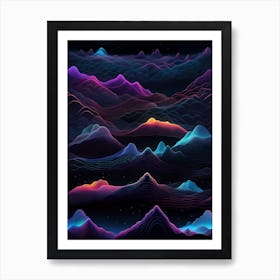 Abstract Mountains Background Art Print