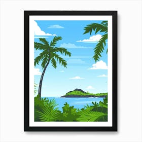 Tropical Landscape With Palm Trees Art Print