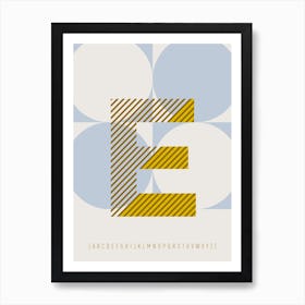 E Typeface Alphabet Art Print