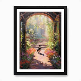 A Painting Of A Dog In Central Park Conservatory Garden, Usa In The Style Of Impressionism 04 Art Print