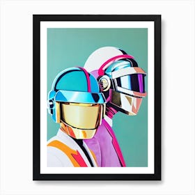 Daft Punk Colourful Illustration Art Print