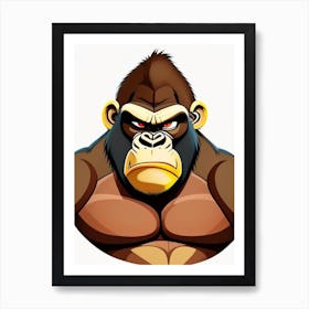Angry Gorilla, Gorillas Scandi Cartoon 2 Art Print