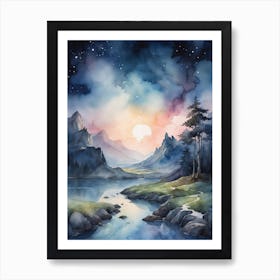 Landscape Watercolor Painting Art Print