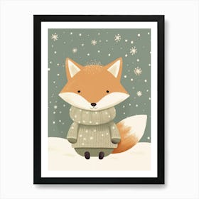 Fox In The Snow Art Print