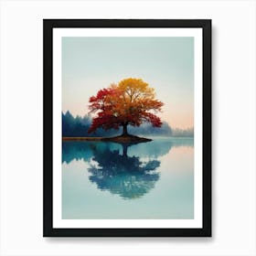 Lone Tree In A Lake 1 Art Print