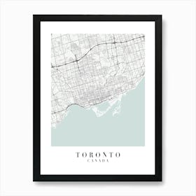 Toronto Canada Street Map Minimal Color Art Print
