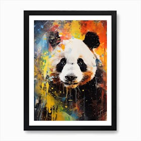 Panda Art In Abstract Expressionism Style 2 Art Print