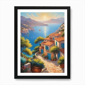 Mediterranean Village 1 Art Print