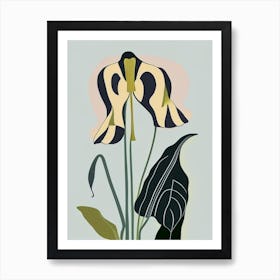 Jack In The Pulpit Wildflower Modern Muted Colours 2 Art Print