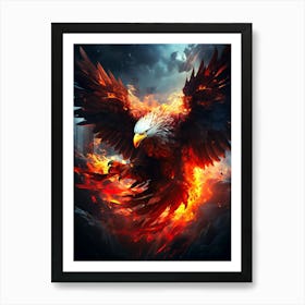 Eagle In Flames 1 Art Print