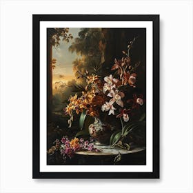 Baroque Floral Still Life Monkey Orchid 3 Art Print