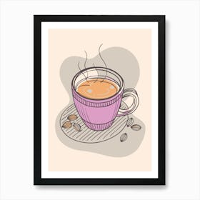 Cup Of Coffee Minimalistic Style 1 Art Print