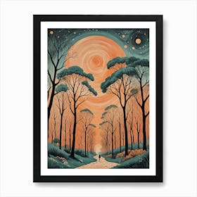 Orange Woods no2 Art Print