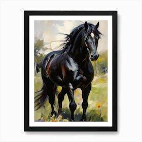 Black Horse Art Print