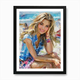 Girl On The Beach 2 Art Print