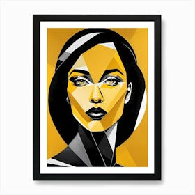 Minimalism Geometric Woman Portrait Pop Art (38) Art Print
