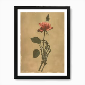 Skeleton Rose Art Print