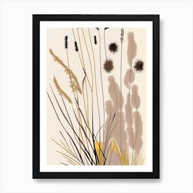 Prairie Dropseed Wildflower Modern Muted Colours 1 Art Print