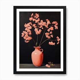 Bouquet Of Coral Bells Flowers, Autumn Fall Florals Painting 1 Art Print