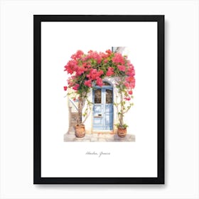 Rhodes, Greece   Mediterranean Doors Watercolour Painting 2 Poster Art Print