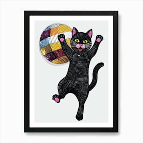 Disco Cat 3 Art Print