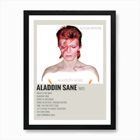 David Bowie Aladdin Sane Album Cover Signed Poster 1973 Decor 1 Art Print