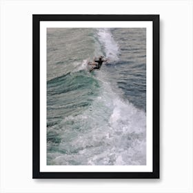 Surfer On A Big Wave In The Sea Oil Painting Landscape Art Print