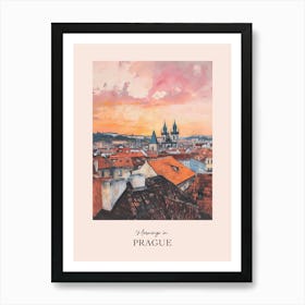 Mornings In Prague Rooftops Morning Skyline 4 Art Print