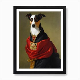 Basenji Renaissance Portrait Oil Painting Art Print