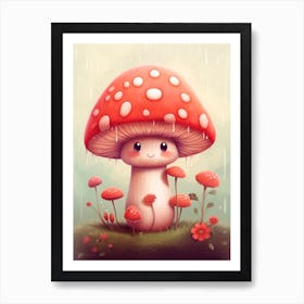 Cute Mushroom Nursery 13 Art Print