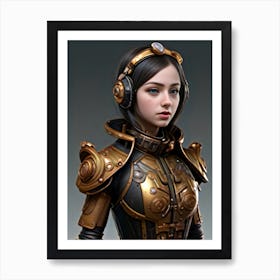 Steampunk Girl Art Print