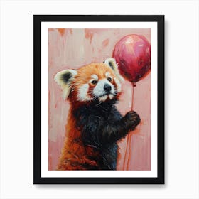 Cute Red Panda 2 With Balloon Art Print