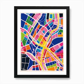 Flushing New York Colourful Silkscreen Illustration 3 Art Print